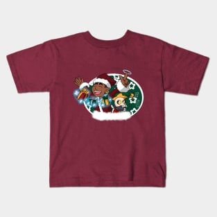 Santa Gus and Elf King Kids T-Shirt